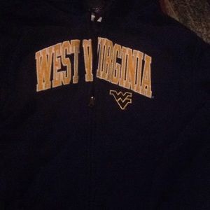 West Virginia fur lined zip up hoodie